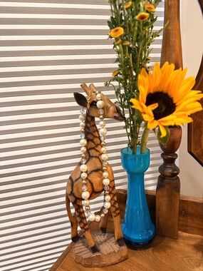 Elegant Pearl Station Necklace - Ivory Faux Pearls with Gold Accents